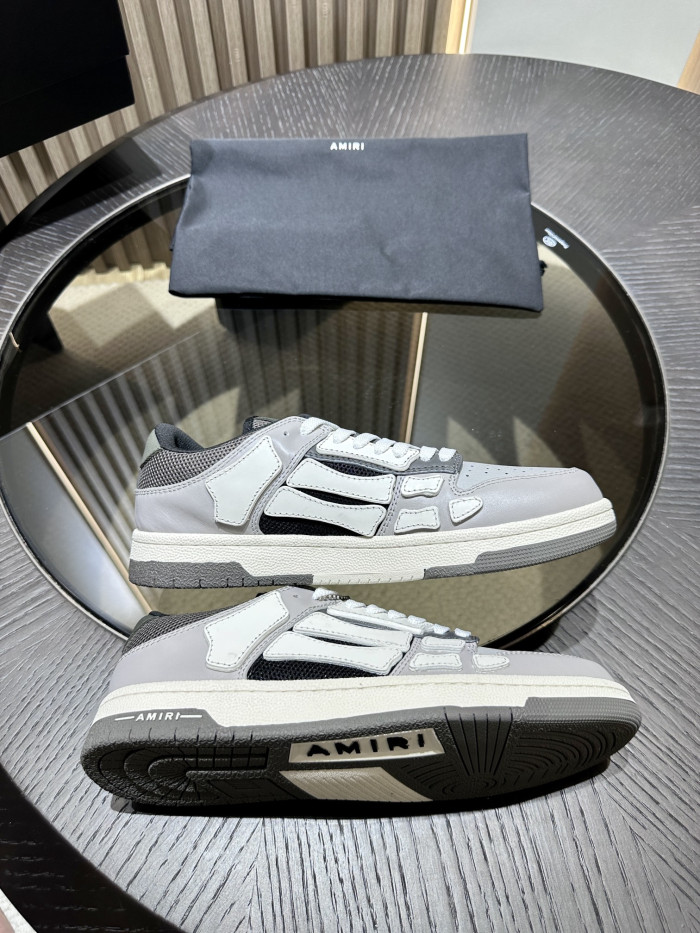 amiri skeleton low-skel top sneakers grey black