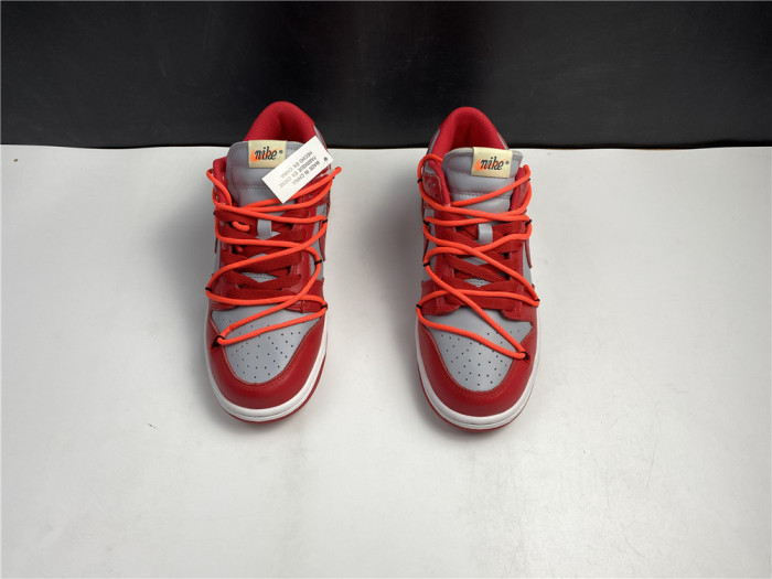 nike dunk low off-white university red - ct0856-600