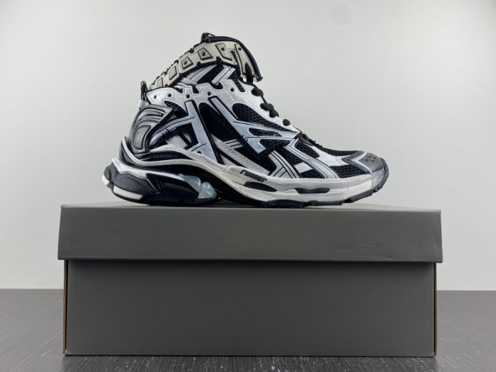 Ba*len*cia*ga runner high sneakers white black white 677403w3rb29010h