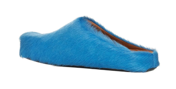 MARNI FUCHSIA LONG HAIR-FUSSBET SABOT SLIPPERS 2412203