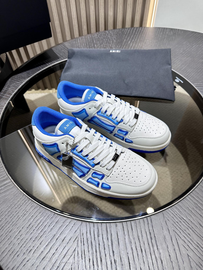 amiri skeleton low-skel top sneakers white blue