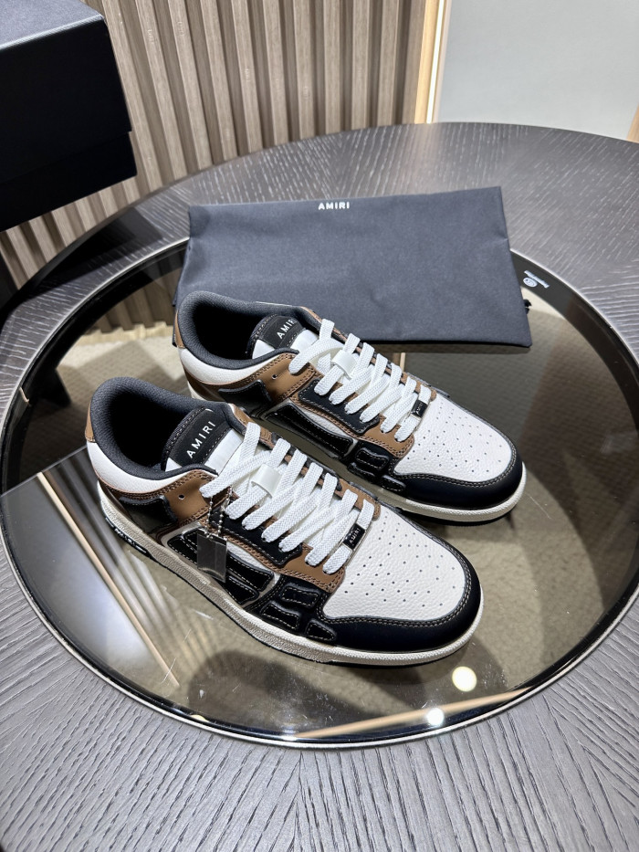 amiri skeleton low-skel top sneakers brown white