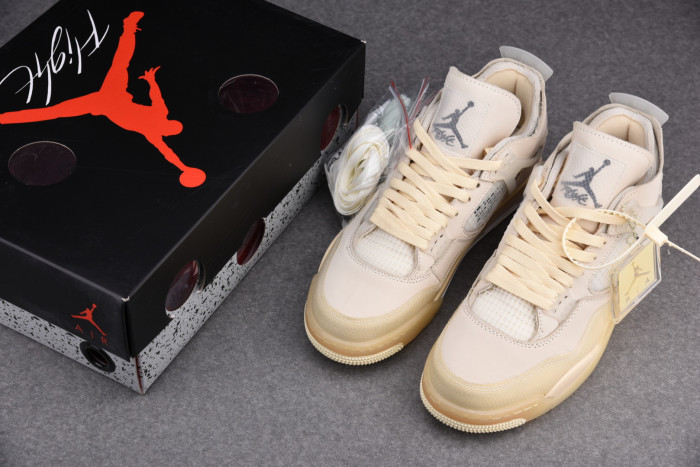 off-white air jordan 4 sail (2020) cv9388-100