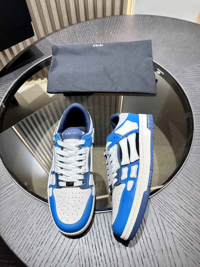 amiri skeleton low-skel top sneakers blue white