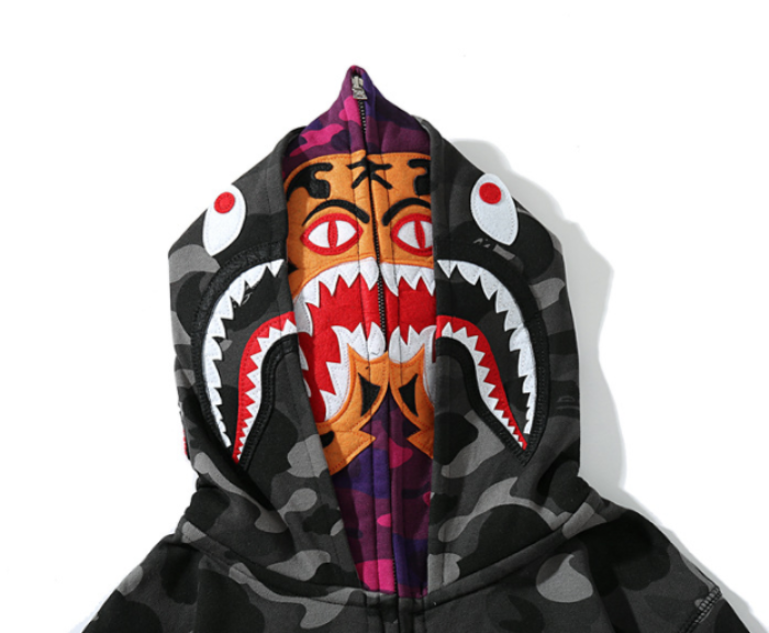 bp442 bape double hoods sweatshirt 100