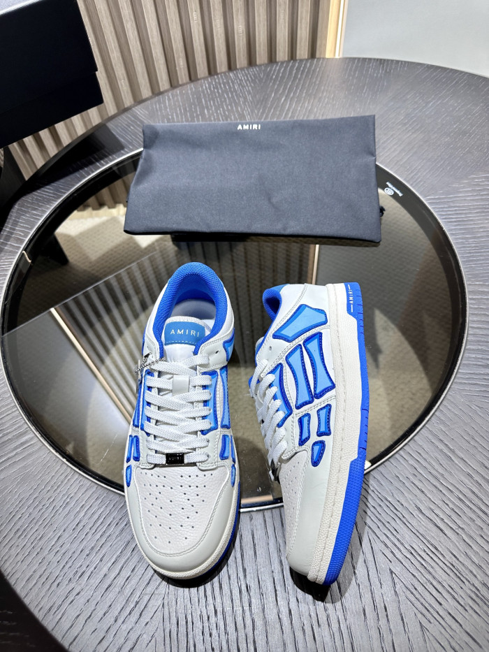 amiri skeleton low-skel top sneakers white blue